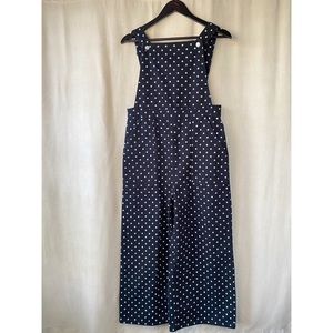 Topshop Black Wide Leg Polka Dot Overalls